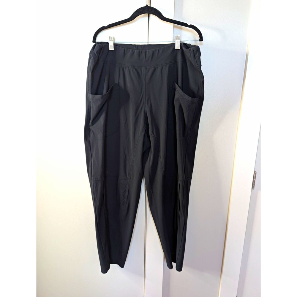 Ruti Alembika Black Athletic Pants Elastic Waist Pockets Stretch sz 18